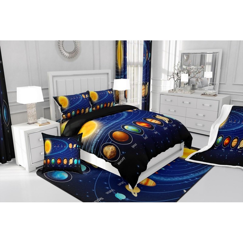 Feelyou Solar System Comforter Set for Kids Toddler Outer Space