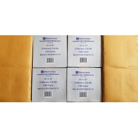 4,000 Freezer Food Storage Bags with Plastic Ties/Clear Plastic Bags on Roll, 10" W x 14" H (Width x Height), High-Density Polyethylene, 15 Micron, 1,000 Bags/Roll, 4 Roll/Case, 4,000 Bags/Case