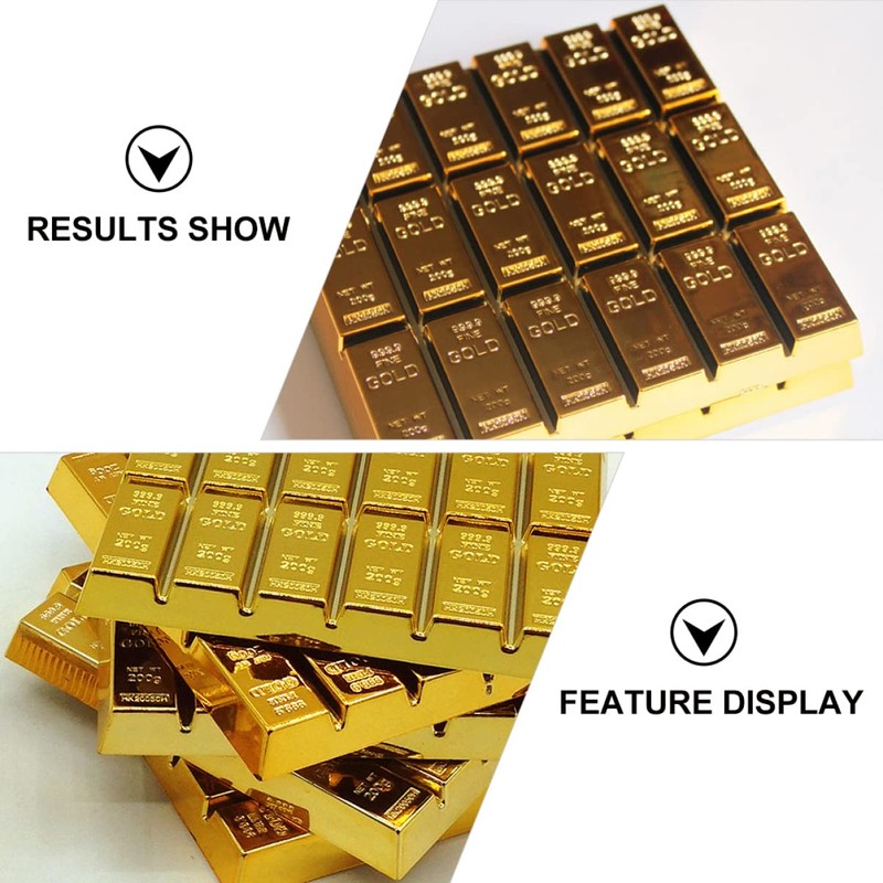 SHOWERORO 2 pcs Gold Brick Coaster Non Mat Heat Insulation