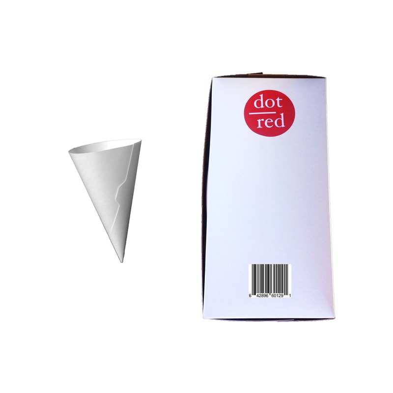 Dot Red - 200 Medium Sugar Cone Paper Jackets -