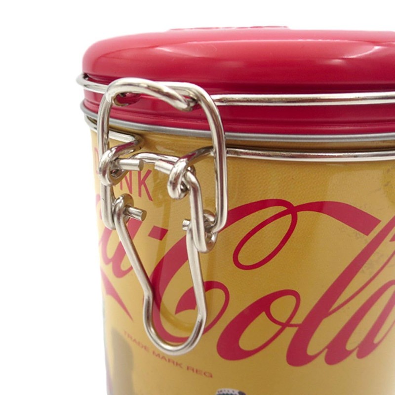 Distress Printed - Coca Cola Round Lock Top Lid with