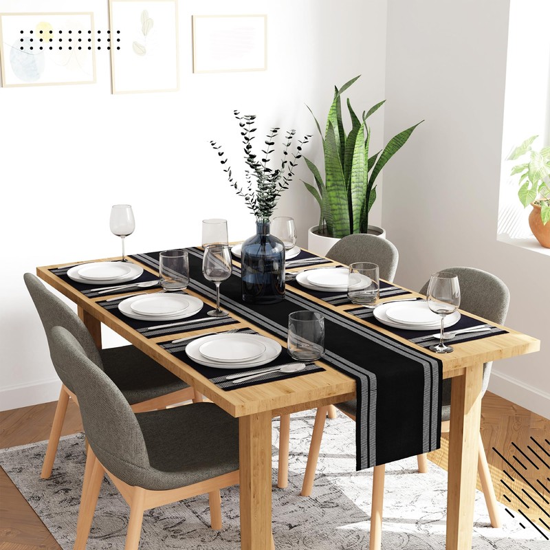 Encasa XO Table Runner and Placemats Set 6 | Fine