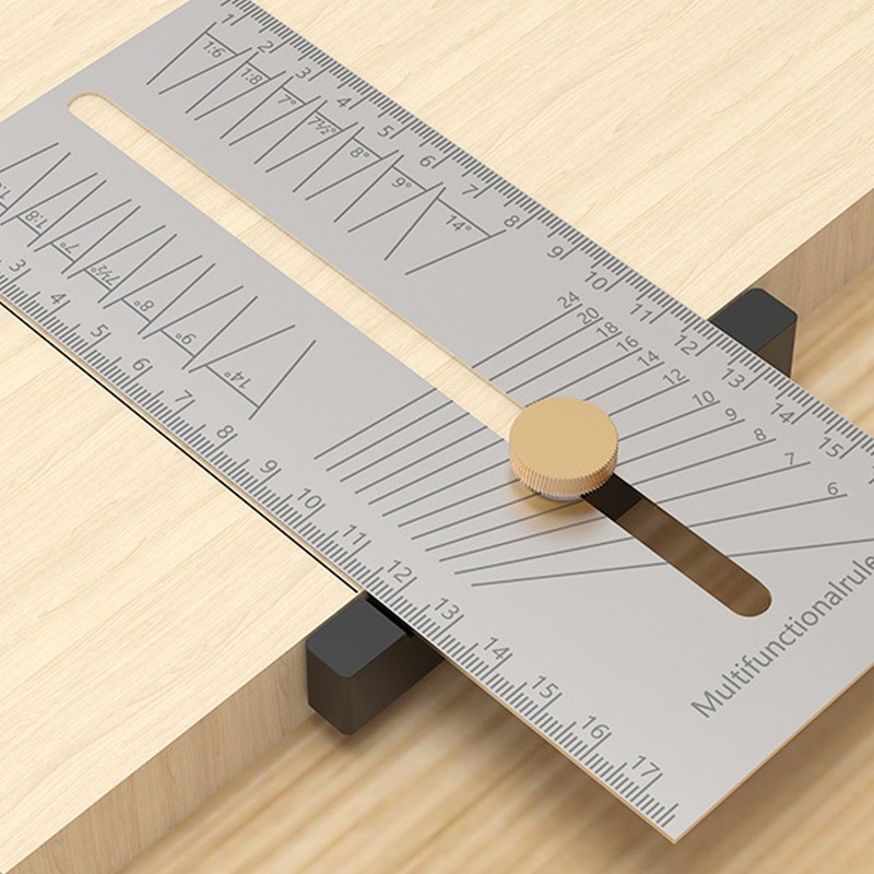 Woodworking Scriber Multi-functional Protractor Adjustable BevelAngle Gauge Stainless Steel Angle