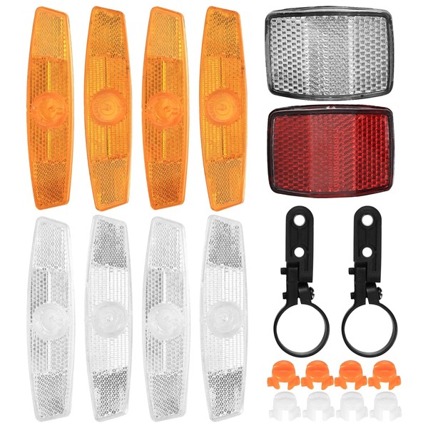 Pack of 10 Bicycle Reflector Set, Includes 8 Pieces Bicycle