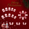 24Pcs Christmas White French Tip Press on Nails Medium Square