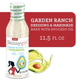 Skinnygirl Sugar Free Gluten Free Avocado Oil Salad Dressing, Garden Ranch, 11.5 Ounce (Pack of 6)
