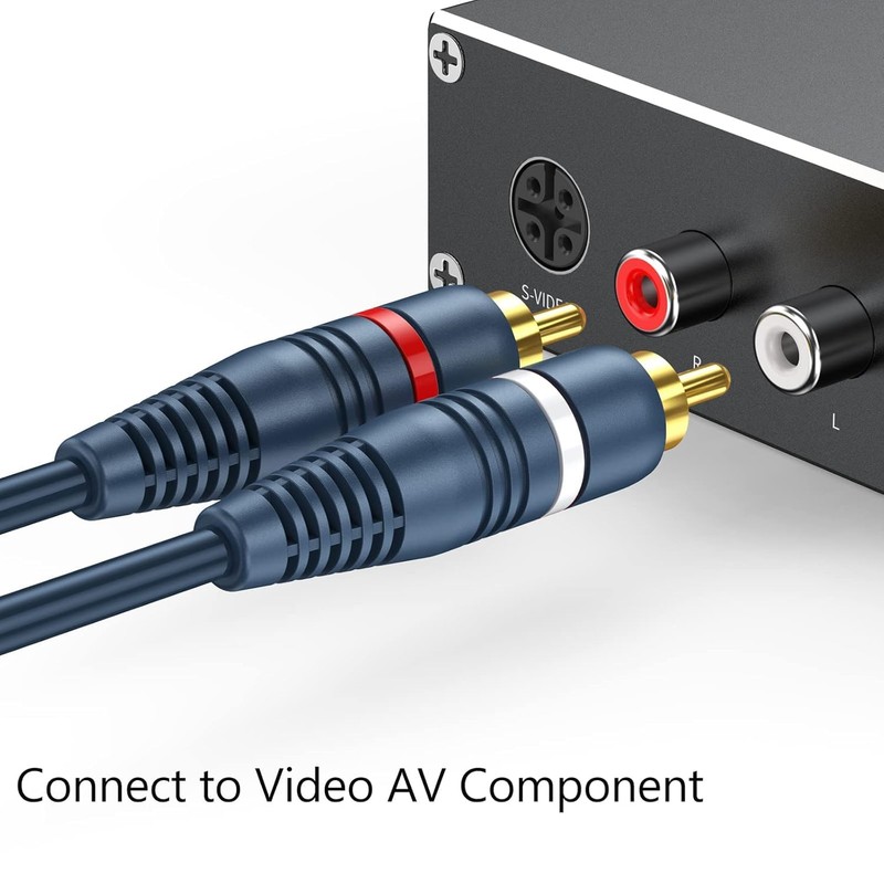VECASDEN RCA スプリッタ1メス2オス、RCA Y-スプリッタRCAオーディオビデオケーブルスプリッタアダプタ、ダークブルー2パック