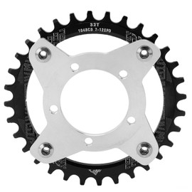 104BCD Gear Adapter Aluminum Alloy 32T Chain Wheel CNC Cutting Bike Chainring for BBS01 Electric Bike Mid Drive Motor Black