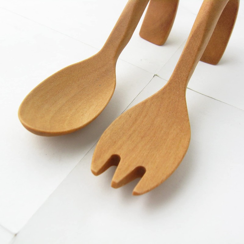 Nagao Sao Tree Baby Spoon Baby Fork Set 3.3" Wooden