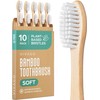 VIVAGO Bamboo Toothbrushes 10 Pack – Natural Toothbrushes, Plant-Based Soft