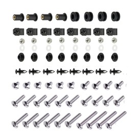 Stainless Steel Plastic Motorcycle Fairing Bolt Kit, Hardware Screws and Fasteners, Silver + Black, for Suzuki GSXR600 GSXR750 2006-2007 K6 K7