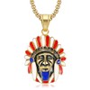 MayiaHey Chief Head Pendant, Native American Indian Chief Head Necklace