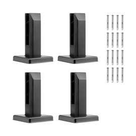 VEVOR Glass Clamp, 4 PCS Square Glass Railing Bracket for 5/16"-1/2" (8-12mm) Tempered Glass, 304 Stainless Steel Glass Mounting Clamp, Glass Shelf Bracket for Balcony, Garden, Deck, Stair