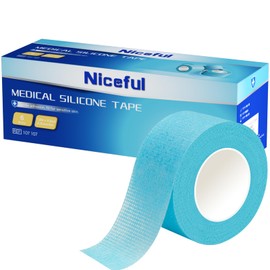 Niceful 6 Rolls Silicone Medical Tape for Wound Care - 1" x 5.5 Yard Waterproof Medical Tape for Skin, Surgical Tape for Secures Dressings and Gauze