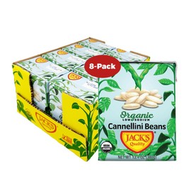 Jack's | Organic Cannellini White Beans 13.4 oz. | Filled with Protein & Fiber, Low Sodium & Non-GMO | (8-PACK)