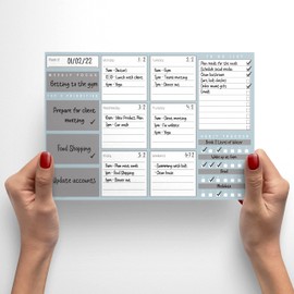 Weekly Planner Pad - A4 Desk Planner with To-Do List | Revision Supplies | Desk Study Planner | Organise Your Week Efficiently with This Schedule Planner (Blue)