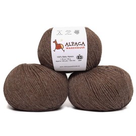 Juego de 3 madejas de lana de alpaca 100% para bebé, fabricado en Perú, suave y perfecto para tejer y ganchillo (arena, DK)