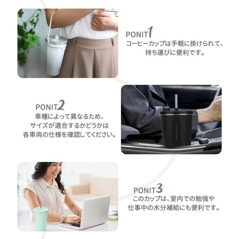 【Trending on SNS】TYESO Tumbler with Straw, 600ml Stainless Steel, with