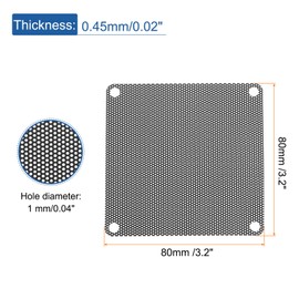 MECCANIXITY 20PCS PC Dust Filter, 80mmx80mm PVC Computer Case Cooler Dustproof Mesh Cover Fan Grills for Computer Chassis Speaker, Black