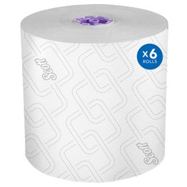 Scott Professional Essential High-Capacity Hard Roll Paper Towels, Bulk (02001), Elevated Design, Absorbency Pockets, White, for ScottBrand Purple Core Dispensers (6 Rolls at 950' Each, 5,700'/Case)