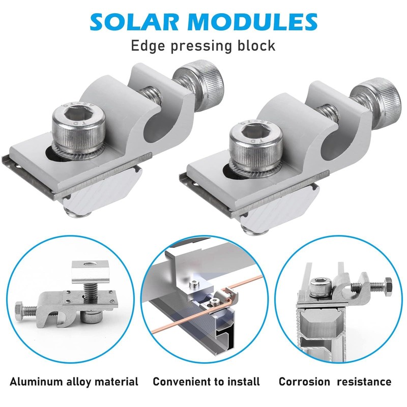 Pack of 20 Solar Panel Grounding Clamp, Mounting Solar Module