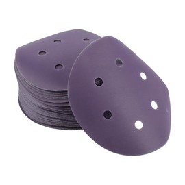 VekAuto 50 Stk. Schleifscheiben, 6" 6 Loch 1000 Körnung Klett-Schleifpapier Universal für Metall, Holz, Automobilreparatur Haltbarkeit Keramik-Polyester-Film Lila