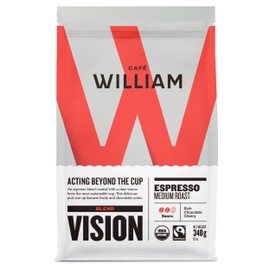 Organic Whole Bean Coffee | Specialty Grade, Certified Fair Trade, Drip, V60, Pour Over, Filter | Café William Sustainably Roasted in Canada - Vision Espresso 340.00 g (Pack of 1)