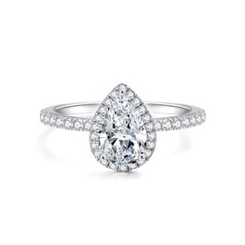 IMOLOVE Moissanite Pear Shaped Engagement Rings For Women Size 4-11, Gemstone, Moissanite