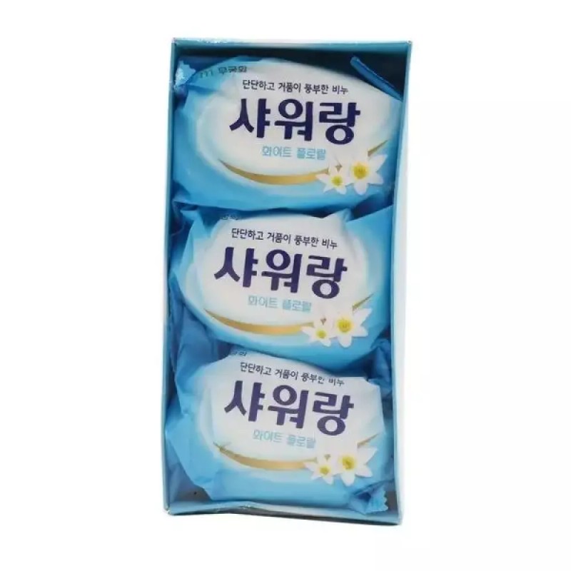 화이트 꽃무늬 130g 클렌징비누 세안 비누 3개입 세숫비누 때비누 White