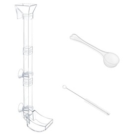 Aquarium Fish Shrimp Feeding Dish Set Clear Fish Feeder Tube and Dish with Cleaning Brush and Measuring Spoon for Feeding Shrimp and Preventing Food Scattering Feeding Supplies for Shrimp Large