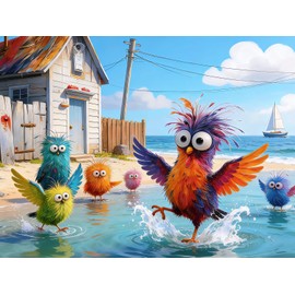 MADXDUPR 500 Piece Puzzles for Adults - Beach Birds Coastal Jigsaw Puzzles