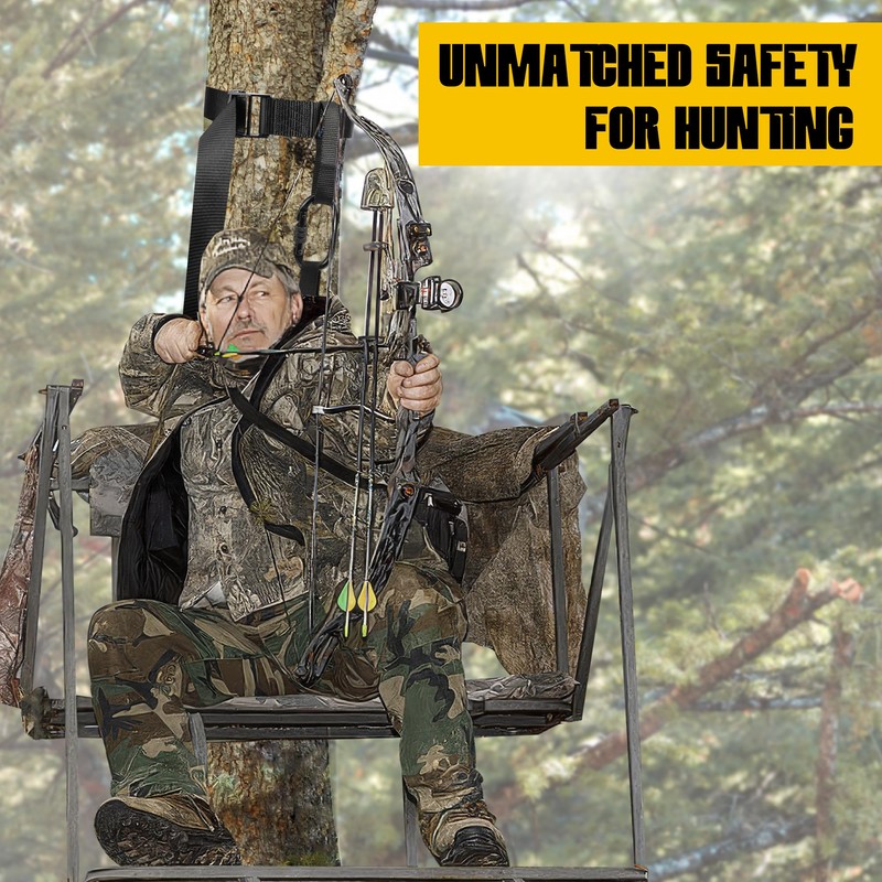 Tree Stand Harness Strap, Wider Treestand Safety Harness with Locking
