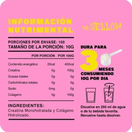 Creatina y Colágeno en Polvo Mr. Yellow Sabor Moras para Rendimiento y Articulaciones                                                                 