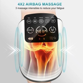2 Pack Cordless Knee Massager,Infra<wbr/>red Heated Vibration Knee Massager LED Screen