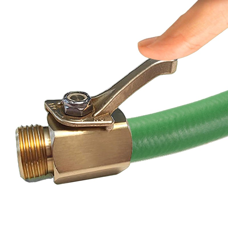 AVAGARD Thumb Valve, Heavy-Duty Brass Garden Hose Shut-Off, Stainless Steel
