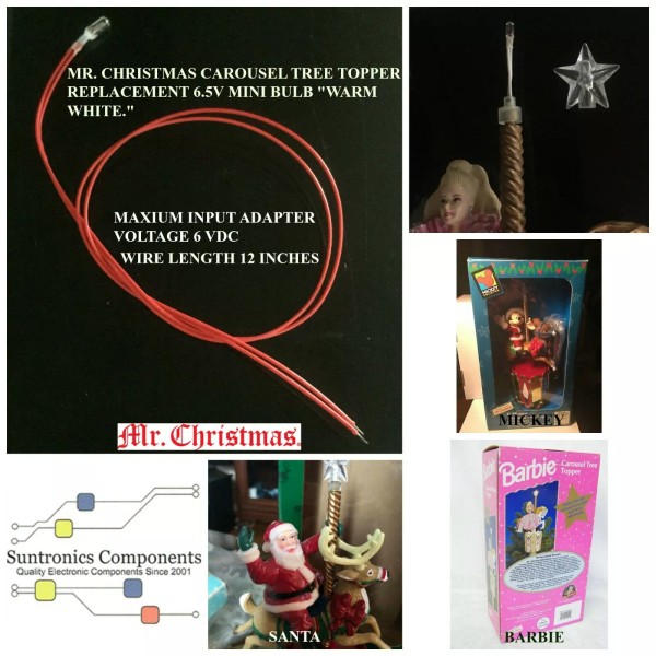 Mr. Christmas Carousel Tree Topper Replacement Bulb 6 Volt With