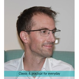 LUR READING GLASSES 3 pack Half-Rim Metal Readers (Gunmetal)