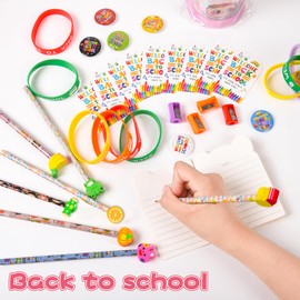 24 Set Back to School Stationery Gifts Set for Student Include Pencil Holders Pencils Mini Notebooks Pins and Welcome Cards First Day of School Gift for Classroom Prize Rewards Party Favors Supplies