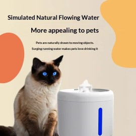 Modern Small Plastic Automatic Pet Water Dispenser with 2L Capacity Plug-In Anti-Dry Burning & Circulation Water for CatsColor: White