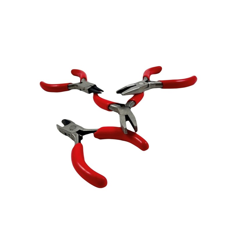 Mini Pliers Set of 4 Flat-Nose Pliers Round-Nose Pliers Side