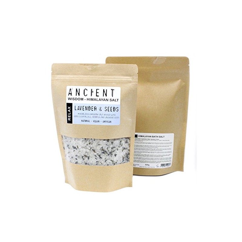 Himalayan Bath Salt Blend 500g - Relax essential oils, Jojoba