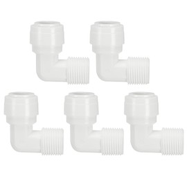 PATIKIL Water Purifier Elbow Connector 3/8" NPT Female x 3/8" OD Tube, 5 Pcs Quick Push to Connect Tube Fittings for RO/DI Reverse Osmosis Water Filter Purifier Plumbing System, White