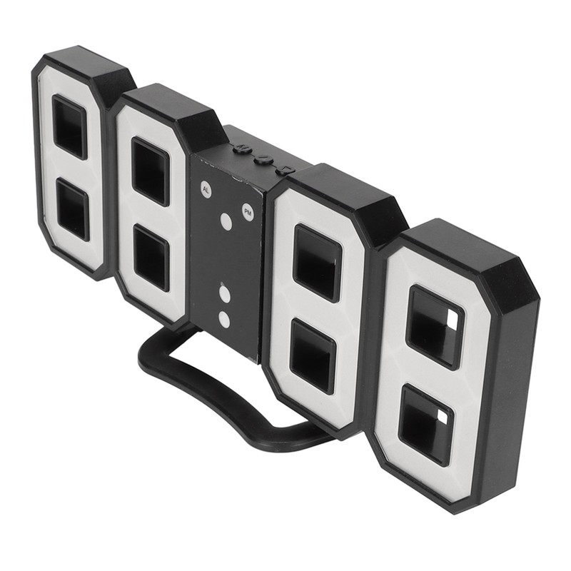 3D LED Digital Desktop Clock Dimmable Snooze Time Memory 12