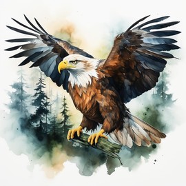 Fabric Panel 8"x8" Eagle 100% Cotton Quilting Sewing Block R2160