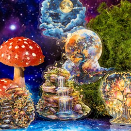 Alideco 120pcs Scrapbook Stickers Vintage romantic fairyland Scrapbooking Junk Journal Crafts Embelishment Decoration Stickers (xianjingqiyuan)