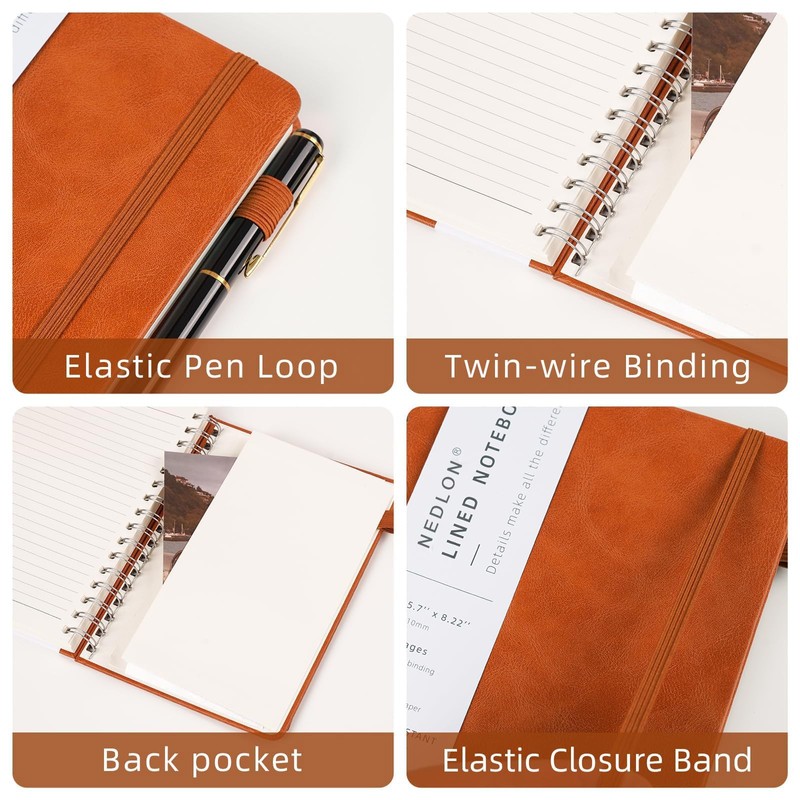 Lined Spiral Notebook Journal for Women Men 200 Pages A5