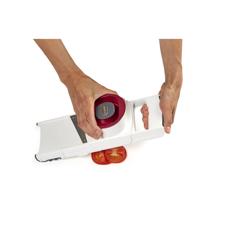 Zyliss E900027 4 in 1 Gemüsehobel, Kunststoff/Edelstahl, weiß/Rot, Mit 4