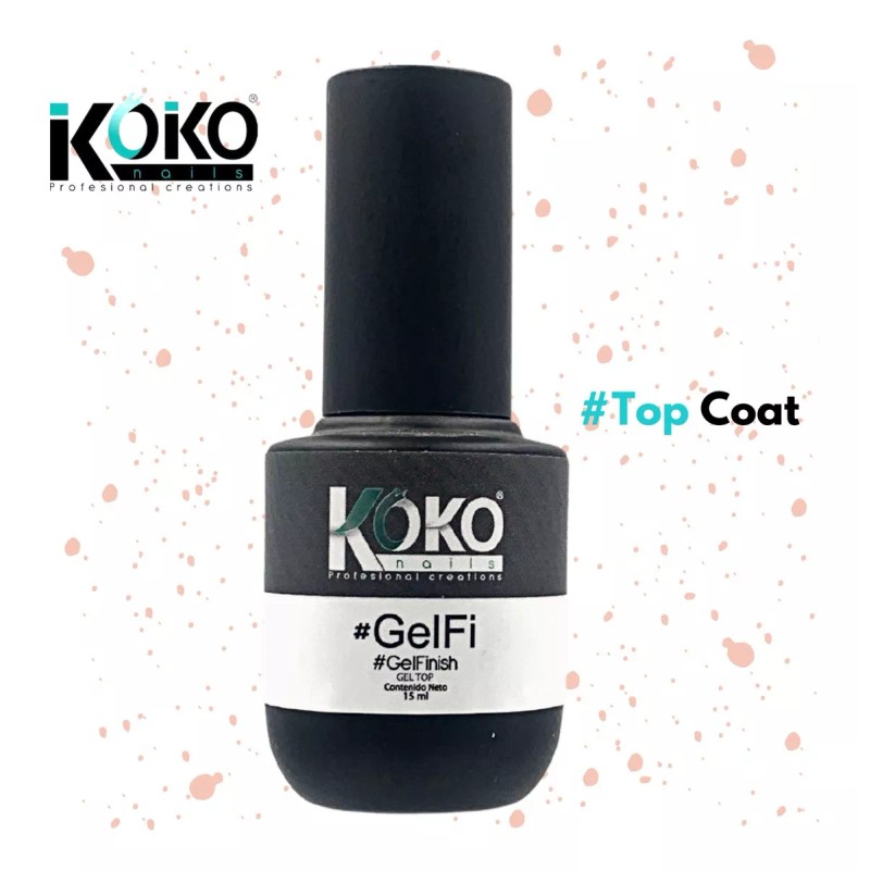 Koko Nails Gel Top Coat Finish, #gelfi Esmalte Para Uñas.