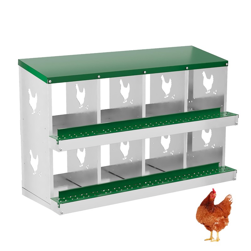Garvee ‌Galvanized Steel Chicken Nesting Box with Roll Out Egg
