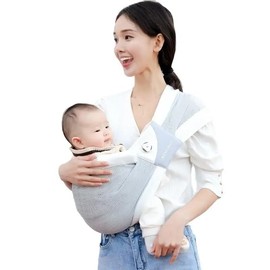 Baby Sling Carrier 8-30 lbs, Newborn Nursing, Toddler Carrier with Safety Buckle, Knob Tech Baby Closer, Adjustable Shoulder Strap, Portable and Lightweight (Gray)